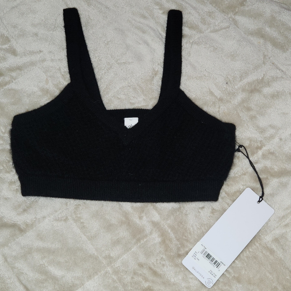 ALO Yoga Black V-Neck Bra - Picture 2 of 2